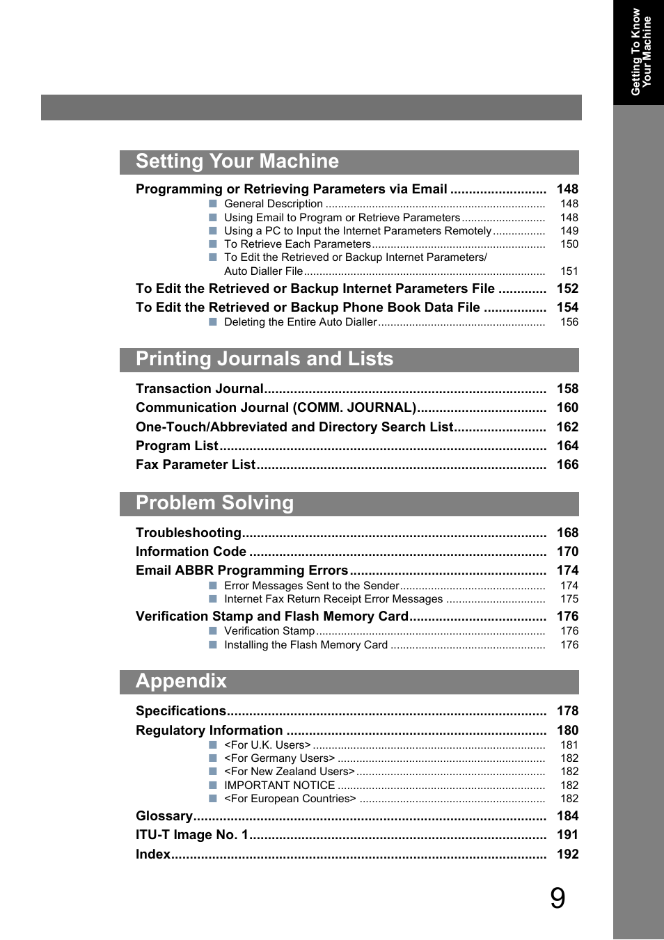 Panasonic DP-180 User Manual | Page 9 / 194