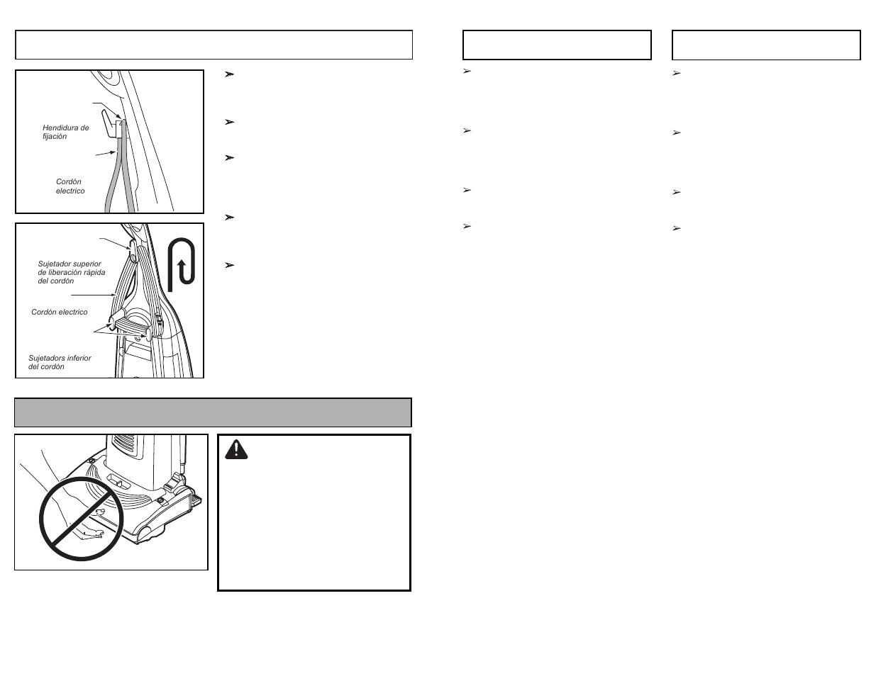 Remplacement de l’agitateur, Cambiar de la agitador, Caution | Attaching power cord, Cambiar el agitador remplacement de l’agitateur | Panasonic MC-UG693 User Manual | Page 61 / 76