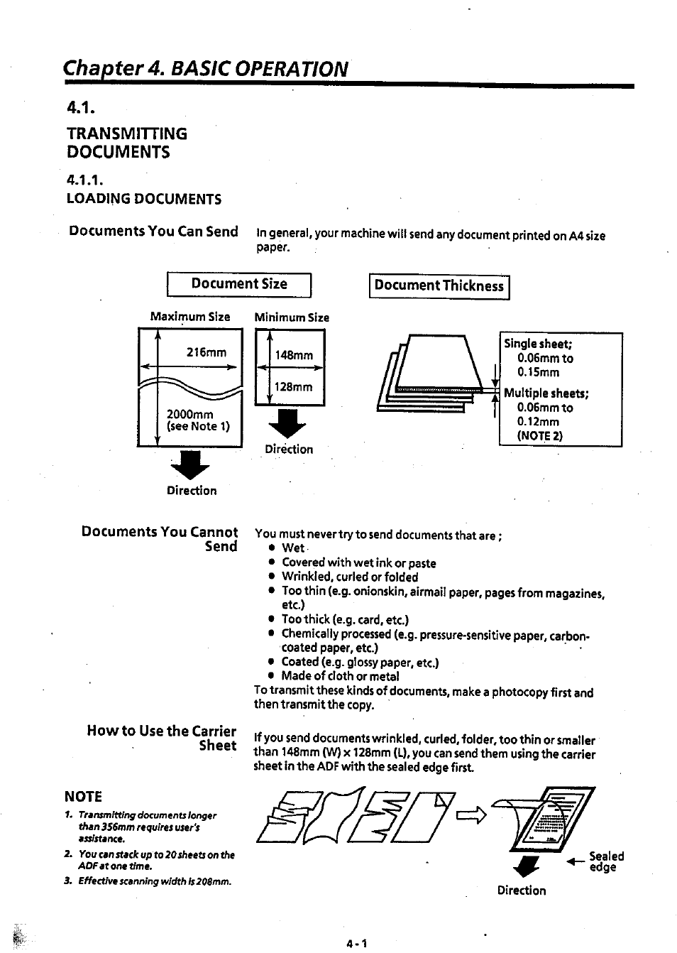 Transmitting, Documents, Chapter 4. basic operation | Transmitting documents | Panasonic Panafax UF-311 User Manual | Page 28 / 75