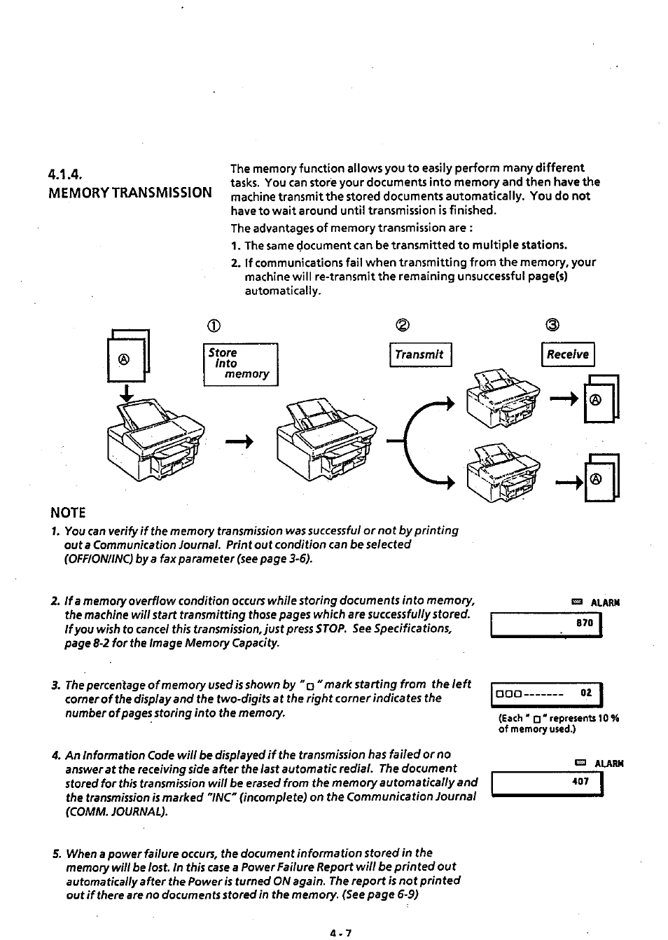 Note | Panasonic Panafax UF-311 User Manual | Page 34 / 75