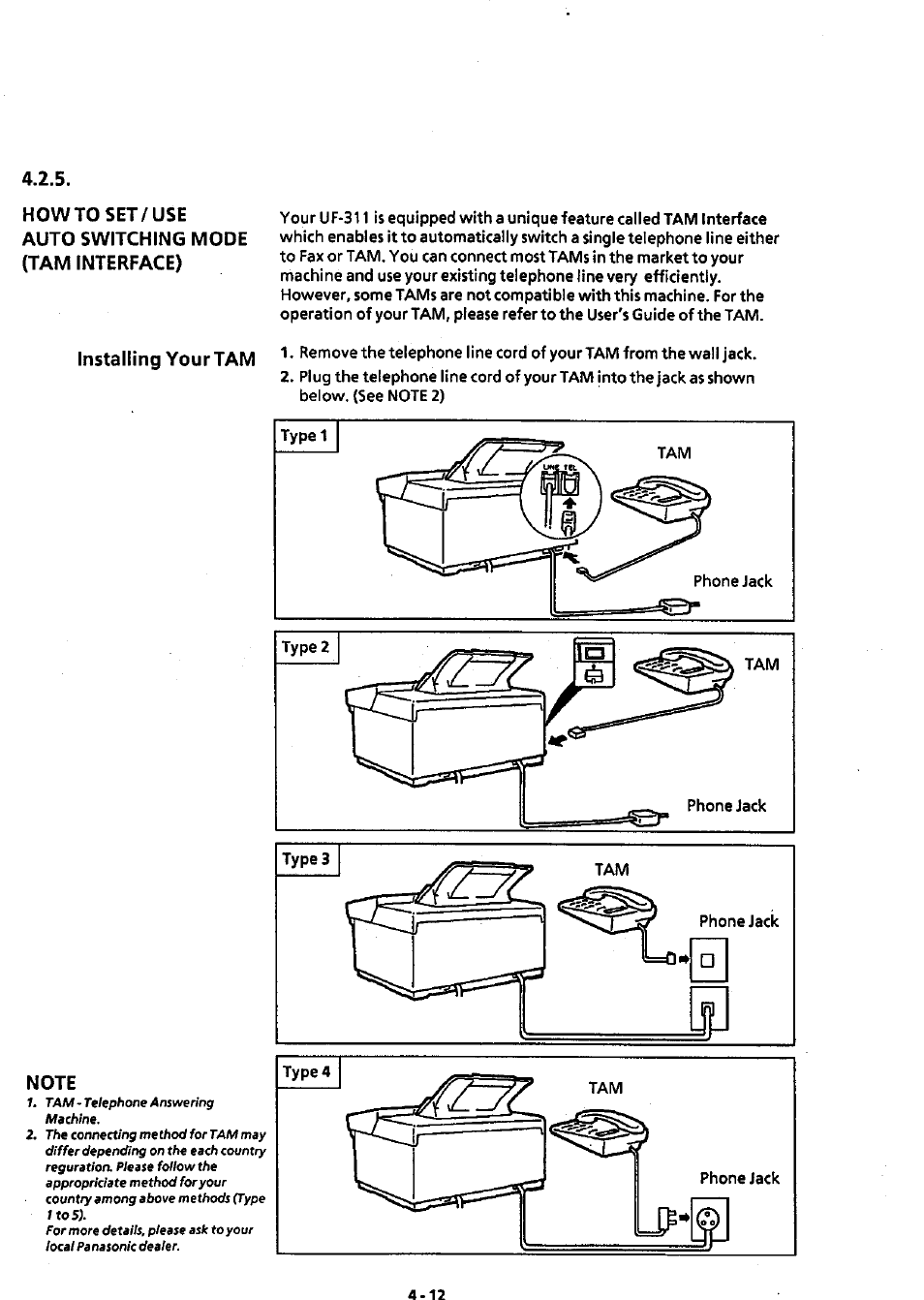 Note | Panasonic Panafax UF-311 User Manual | Page 39 / 75