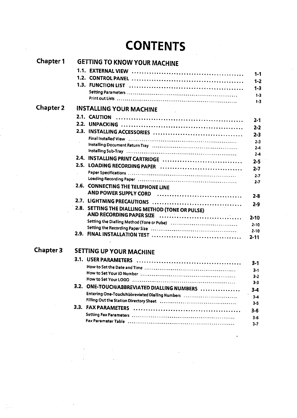 Panasonic Panafax UF-311 User Manual | Page 4 / 75