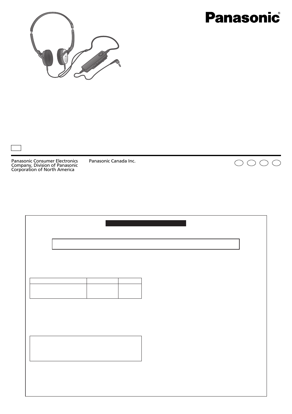 Panasonic RP HC101 User Manual | 4 pages