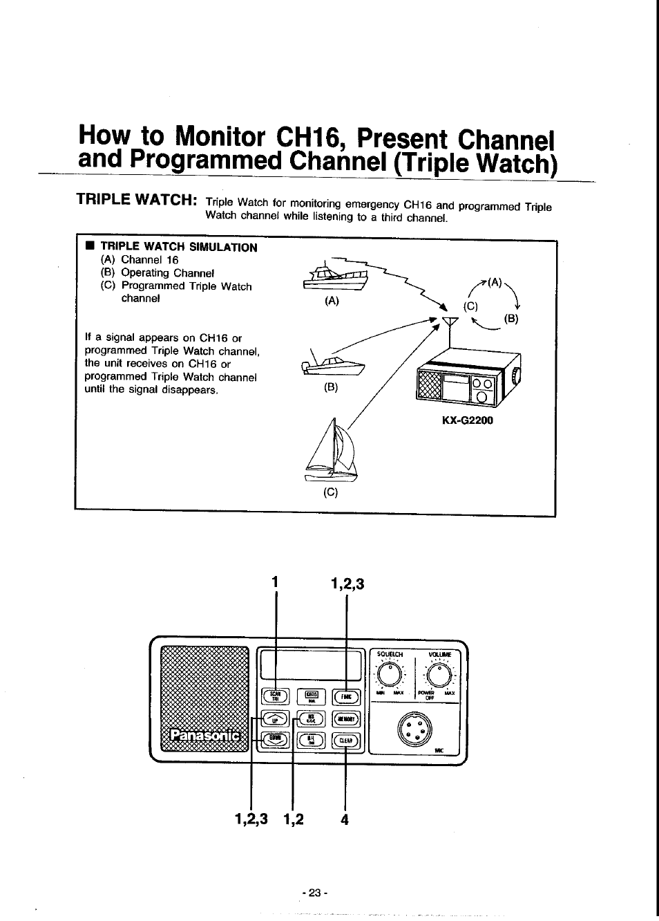 Triple watch simulation, Triple watch | Panasonic KX-G2200A User Manual | Page 24 / 36