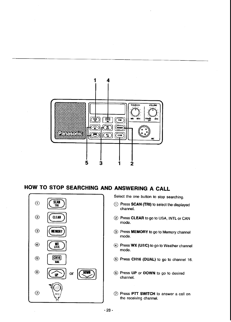 How to stop searching and answering a call | Panasonic KX-G2200A User Manual | Page 29 / 36