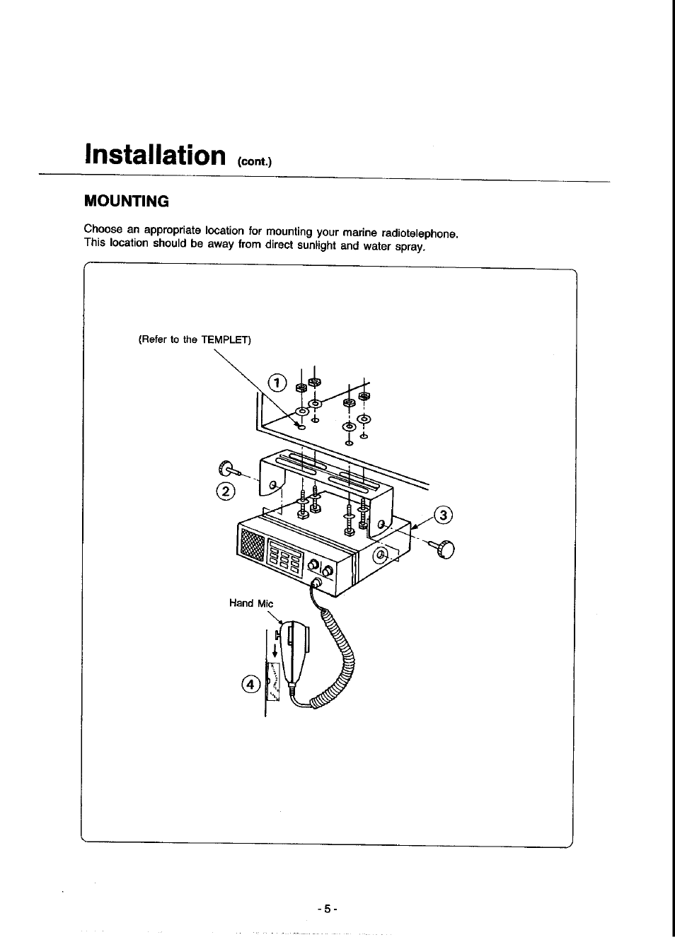 Installation, Mounting | Panasonic KX-G2200A User Manual | Page 6 / 36