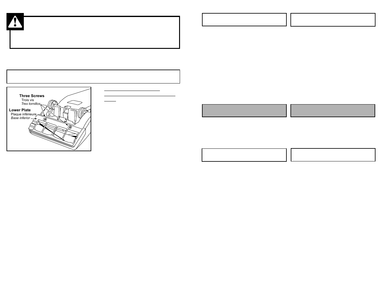 Removing and installing lower plate, Warning | Panasonic MC-V5004 User Manual | Page 24 / 44