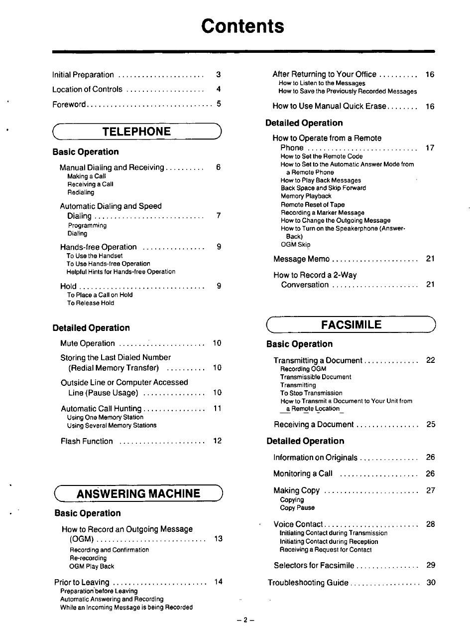 Panasonic TELEPHONE ANSWERING MACHING KX-F115 User Manual | Page 3 / 34