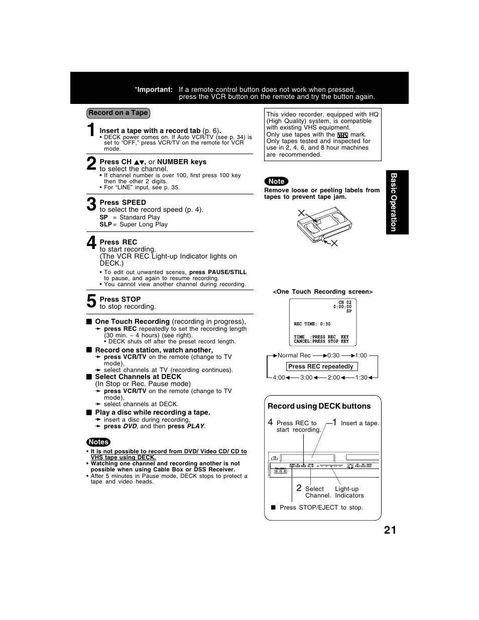 Panasonic AG-VP320 User Manual | Page 21 / 64