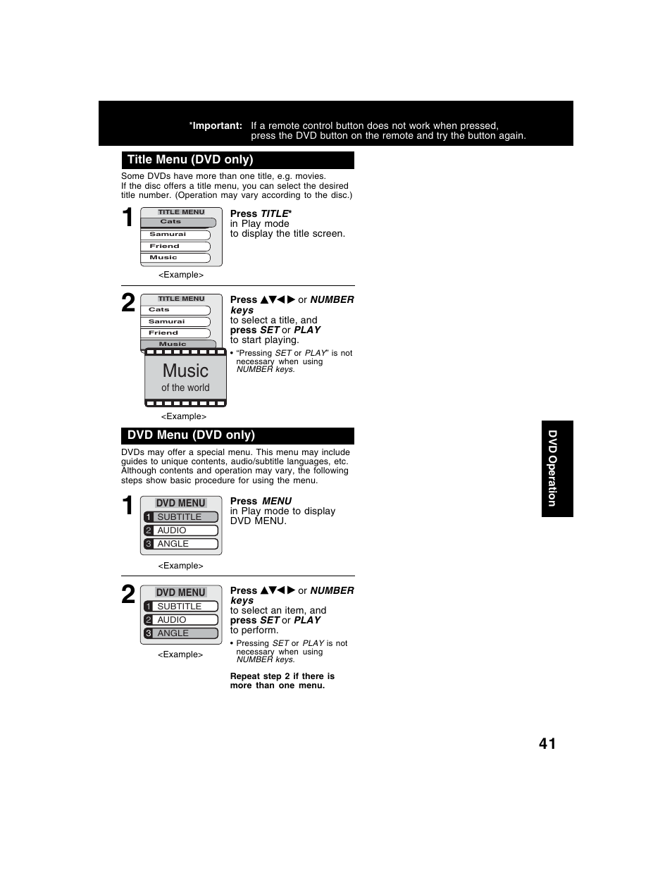 Music | Panasonic AG-VP320 User Manual | Page 41 / 64