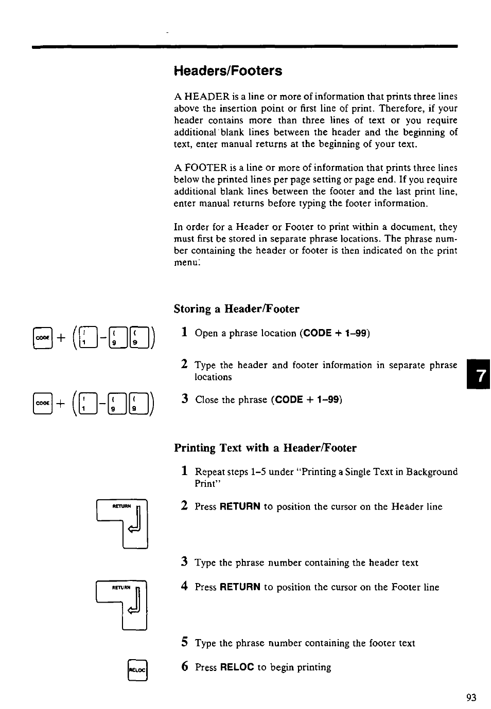 Headers/footers | Panasonic KX-E4500 User Manual | Page 103 / 252
