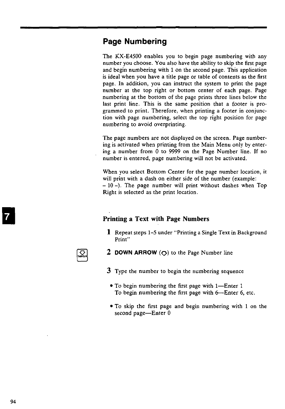 Panasonic KX-E4500 User Manual | Page 104 / 252