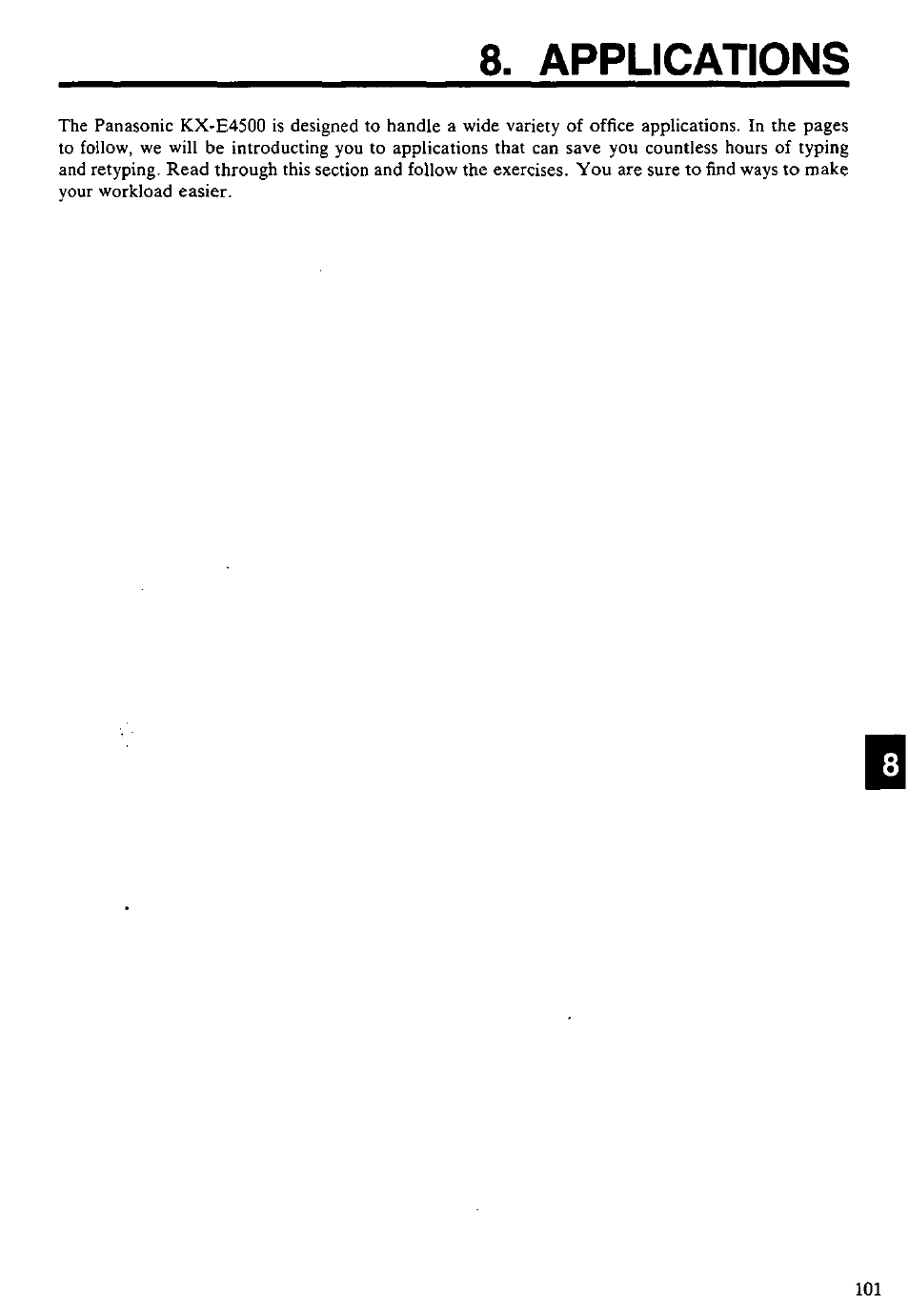 Applications | Panasonic KX-E4500 User Manual | Page 111 / 252