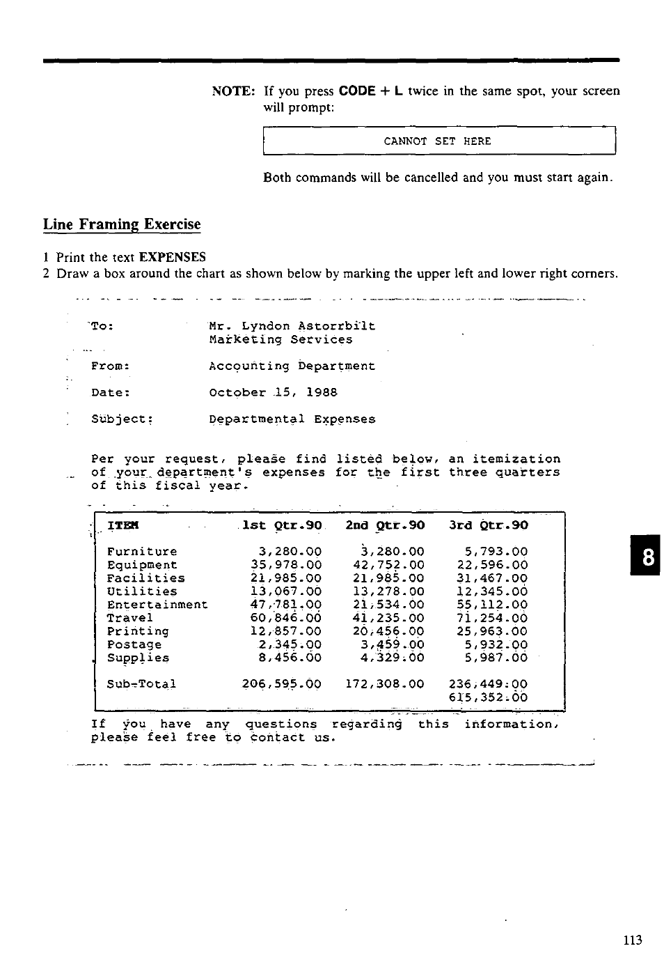 Line framing exercise | Panasonic KX-E4500 User Manual | Page 123 / 252