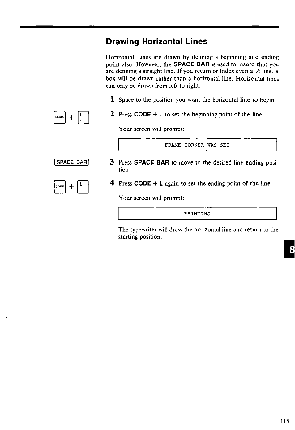 Drawing horizontal lines | Panasonic KX-E4500 User Manual | Page 125 / 252