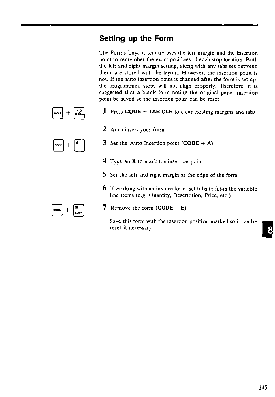 Setting up the form | Panasonic KX-E4500 User Manual | Page 155 / 252