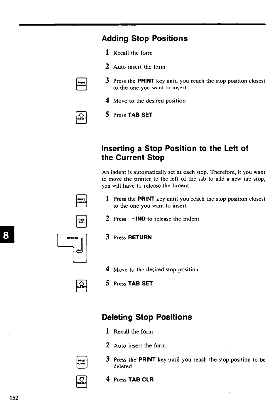 Adding stop positions, Deleting stop positions, Storing stop positions | Adding stop positions 1, Deleting stop positions 1 | Panasonic KX-E4500 User Manual | Page 162 / 252