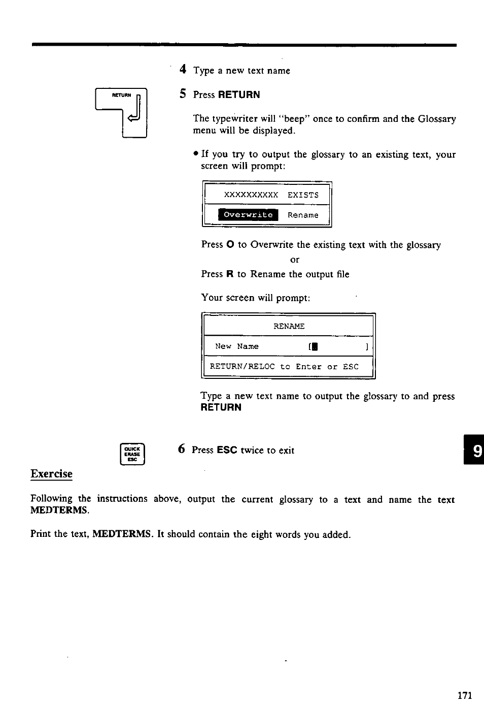 Exercise | Panasonic KX-E4500 User Manual | Page 181 / 252
