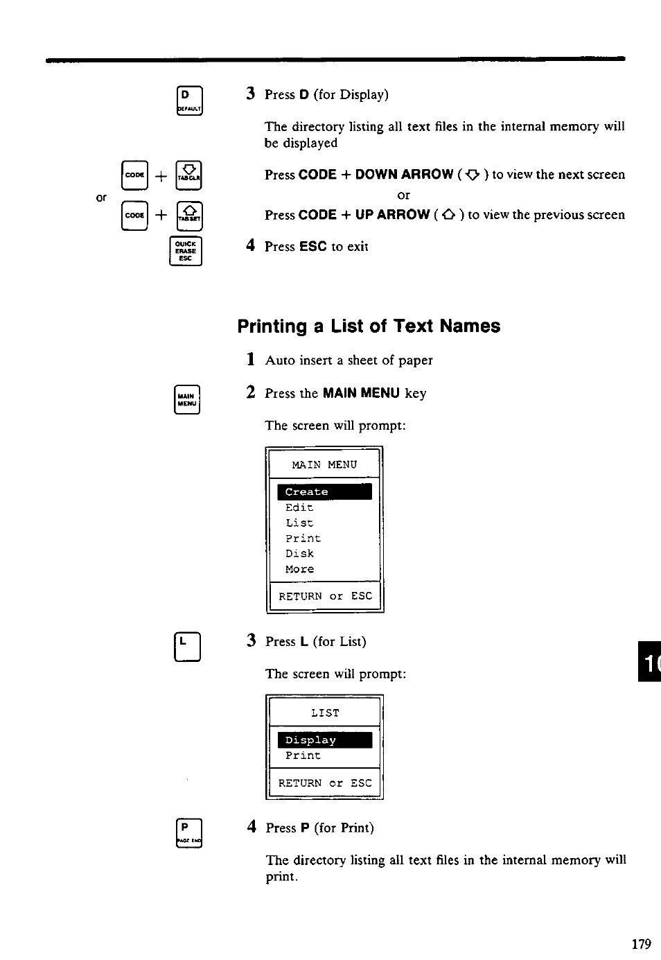 Printing a list of text names, Printng a list of text names, Printing a list of text names 1 | Panasonic KX-E4500 User Manual | Page 189 / 252