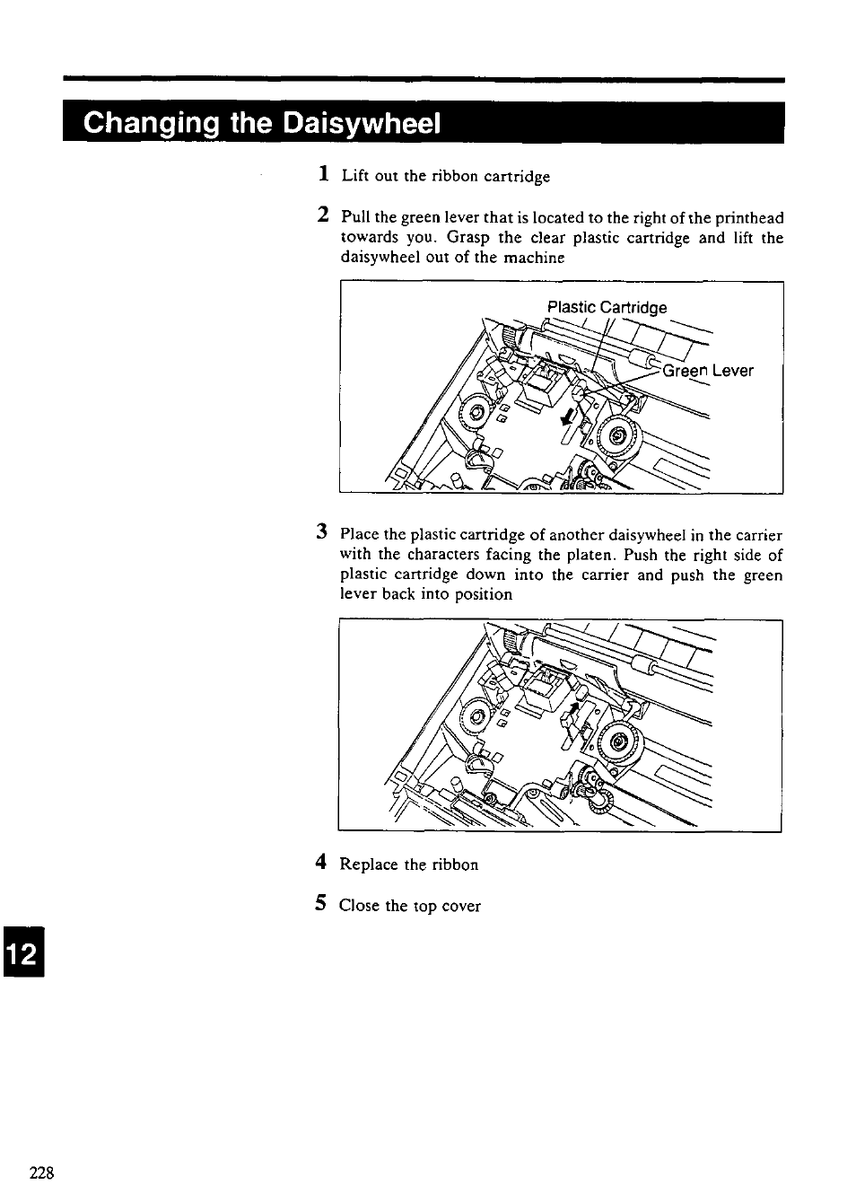 Changing the daisywheel | Panasonic KX-E4500 User Manual | Page 238 / 252