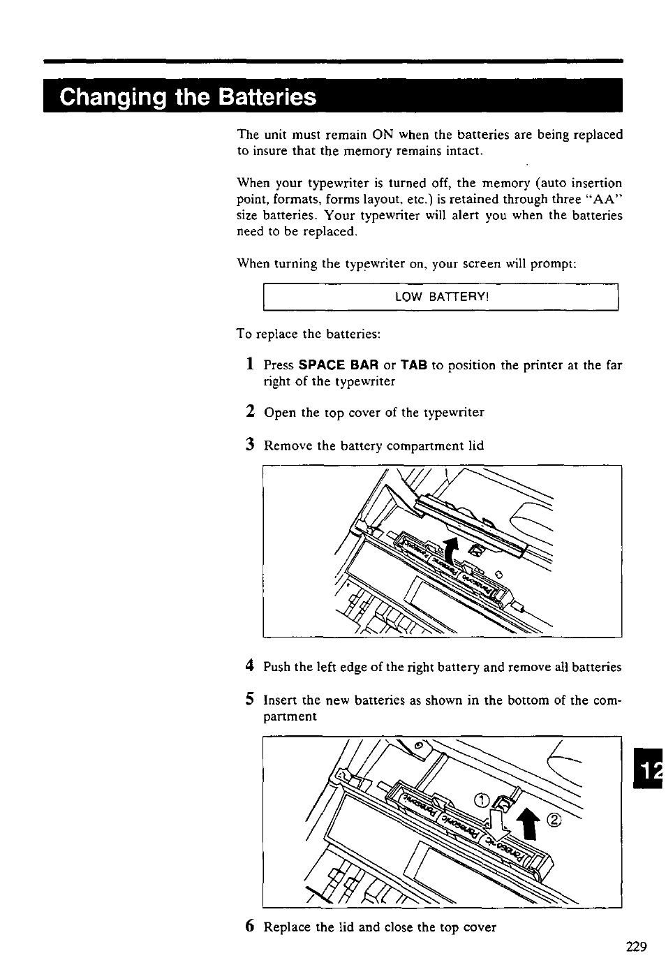 Changing the batteries | Panasonic KX-E4500 User Manual | Page 239 / 252