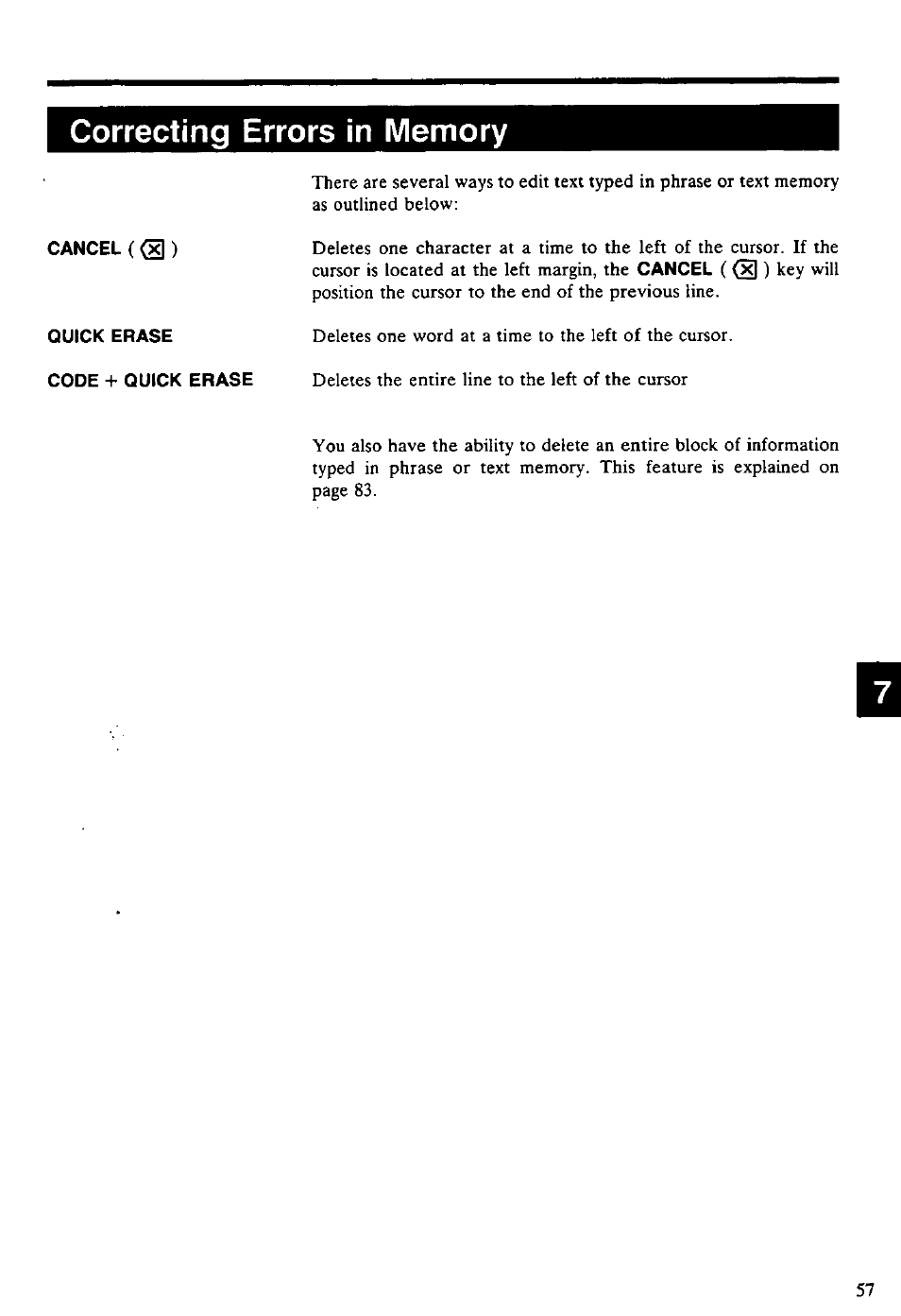 Correcting errors in memory | Panasonic KX-E4500 User Manual | Page 67 / 252