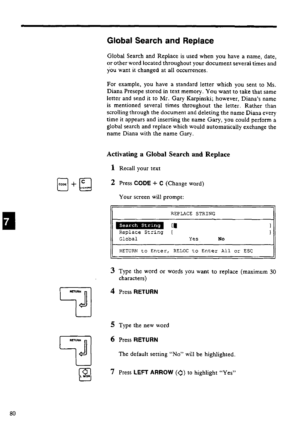 Global search and replace | Panasonic KX-E4500 User Manual | Page 90 / 252