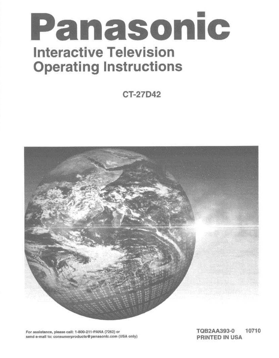 Panasonic CT-27D42 User Manual | 36 pages