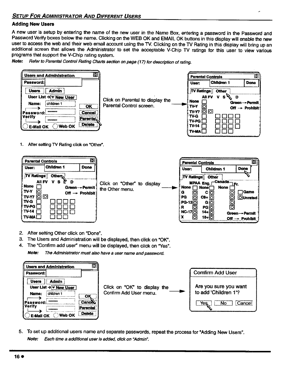 Adding new users | Panasonic CT-27D42 User Manual | Page 18 / 36