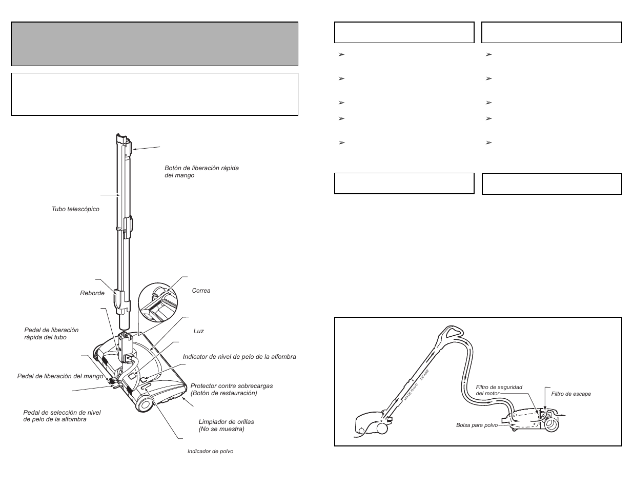 Parts identification, Nomenclature, Identificación de piezas | Power nozzle tête motorisée power nozzle | Panasonic MC-CG985 User Manual | Page 10 / 64