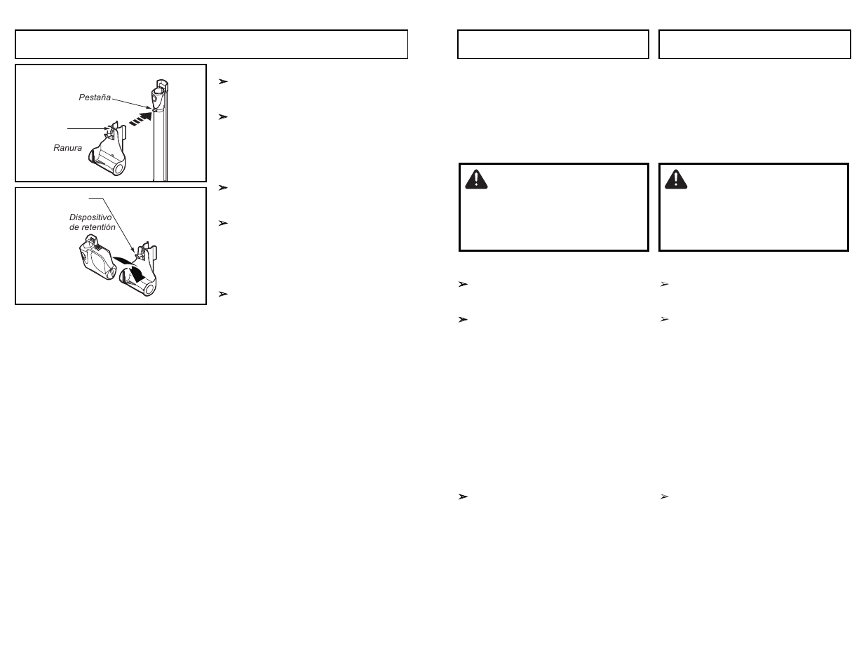 Compact power nozzle and caddy, Attention, Cuidado | Panasonic MC-CG985 User Manual | Page 18 / 64