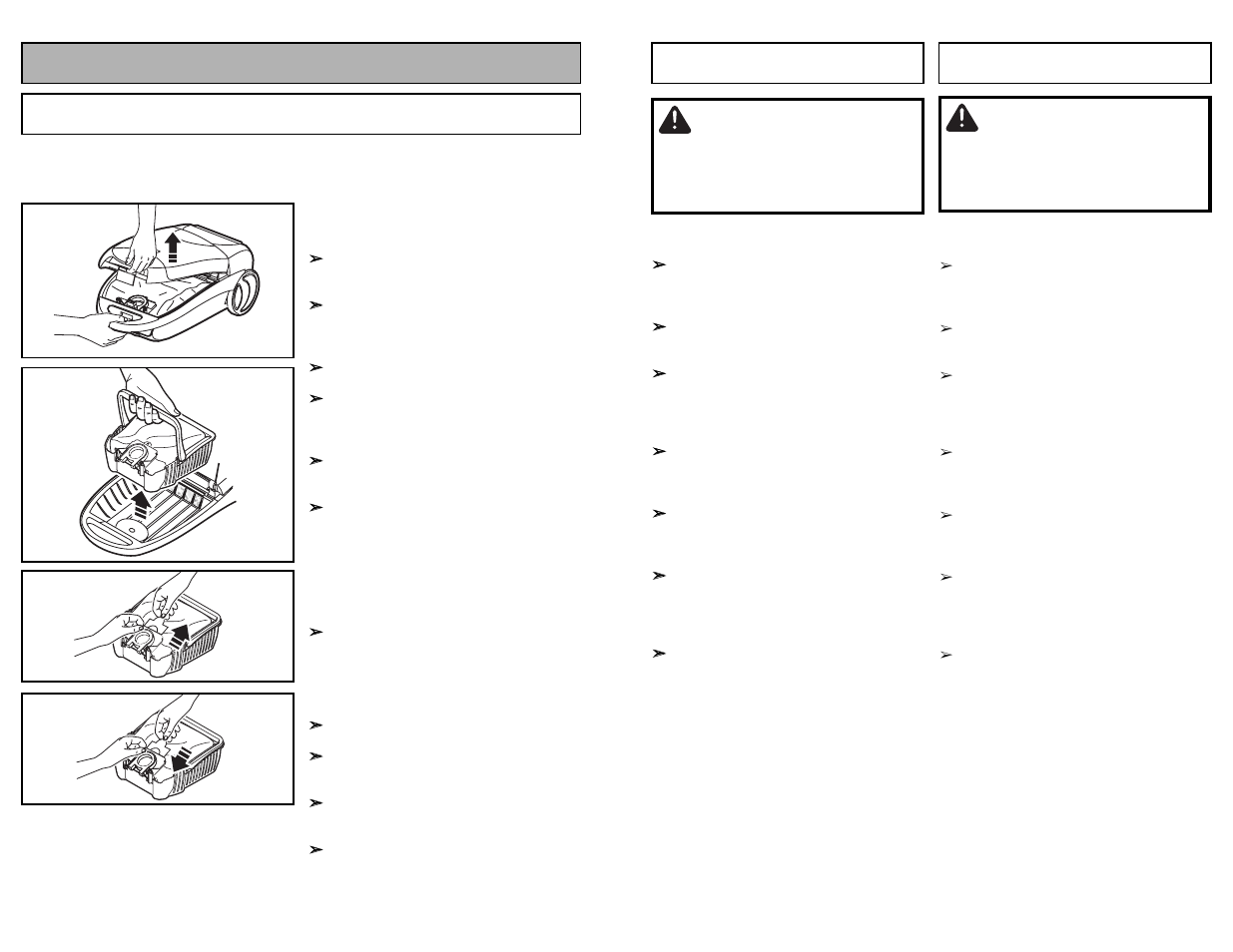 Routine care of vacuum cleaner, Changing dust bag, Cuidado | Attention | Panasonic MC-CG985 User Manual | Page 38 / 64
