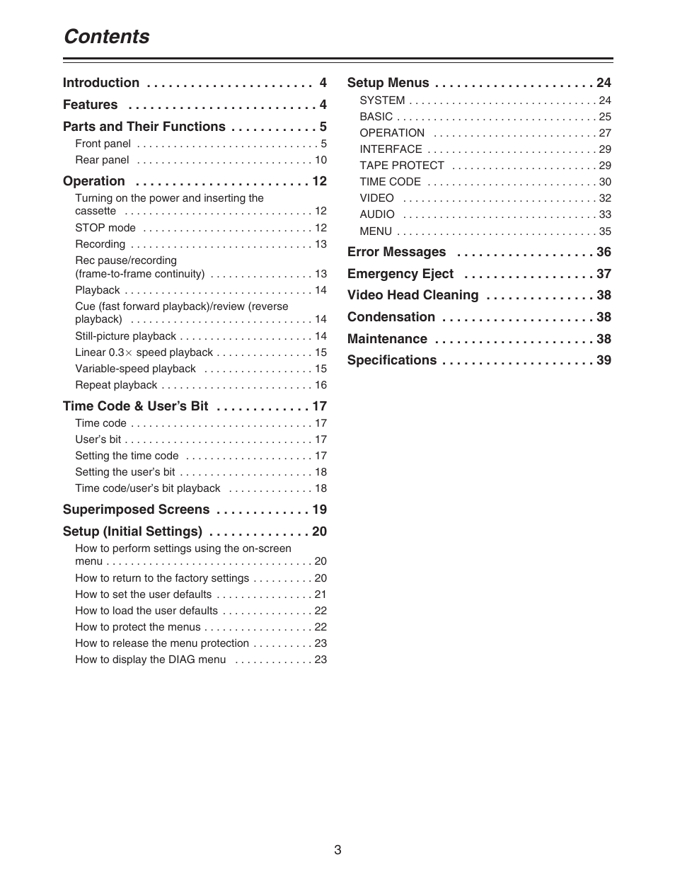 Panasonic AJ- DCP User Manual | Page 3 / 42