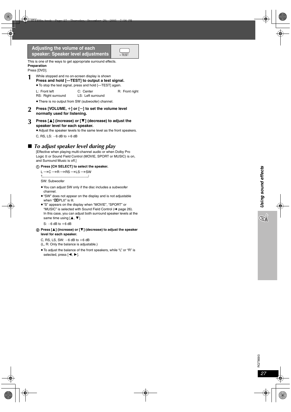 Panasonic SC-HT440 User Manual | Page 27 / 36