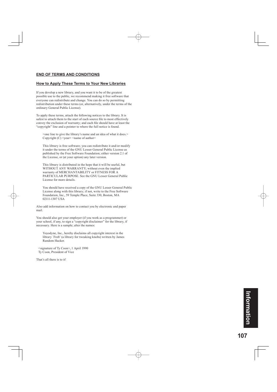 107 information | Panasonic PT 60LCX63 User Manual | Page 107 / 108