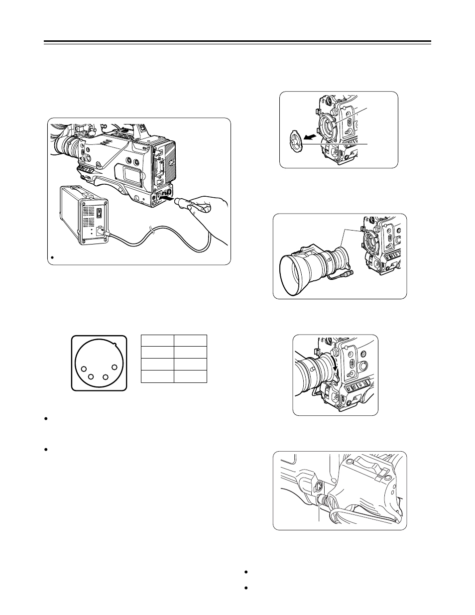 Preparation, Attaching the lens | Panasonic AJ-D410A User Manual | Page 12 / 46