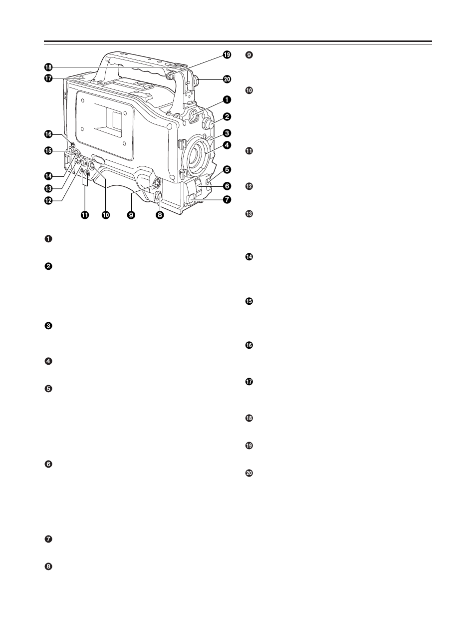Parts and their functions | Panasonic AJ-D410A User Manual | Page 8 / 46