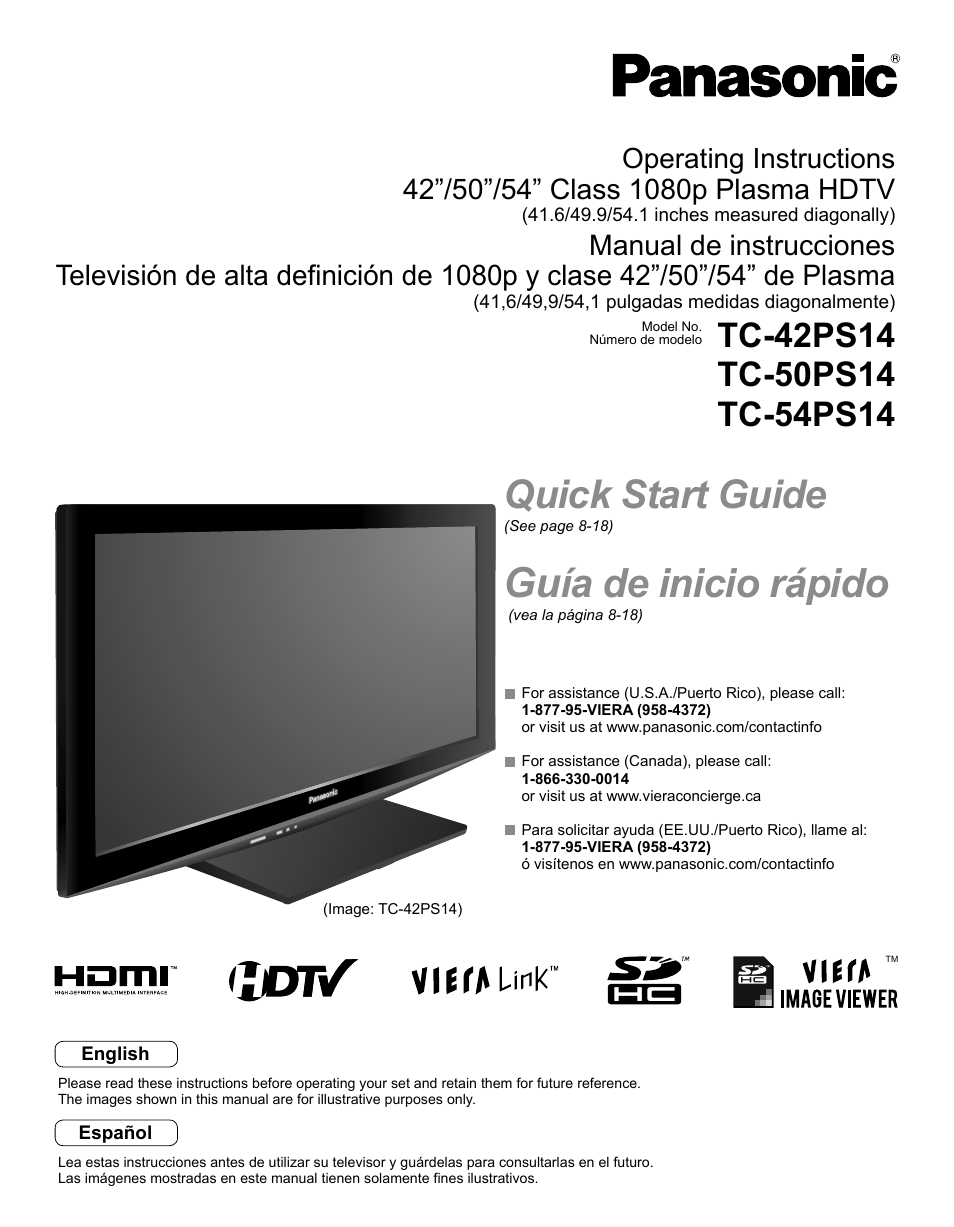 Panasonic TC-42PS14 User Manual | 58 pages