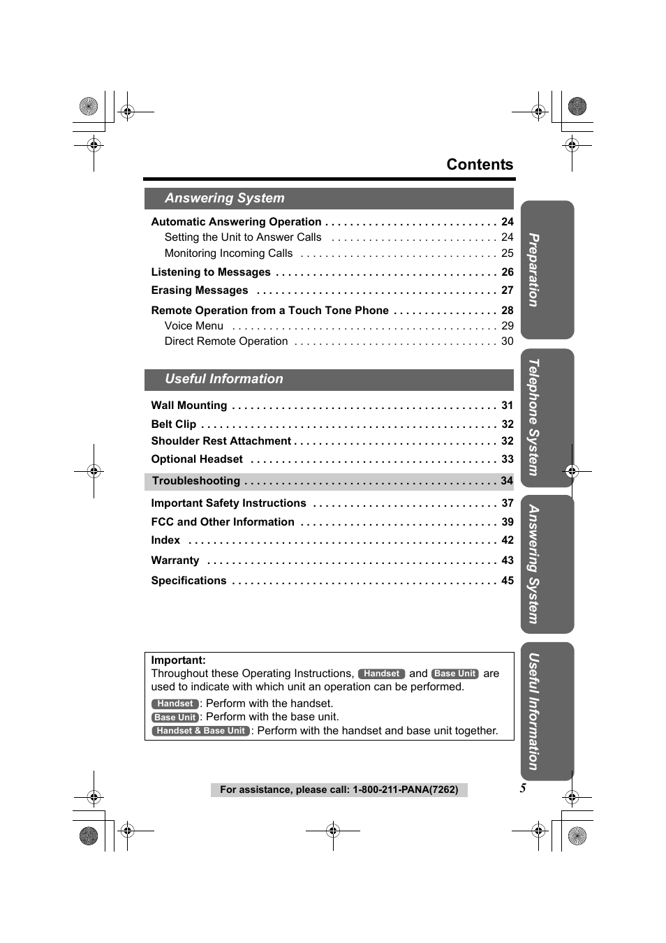 Panasonic KX-TG2322 User Manual | Page 5 / 48