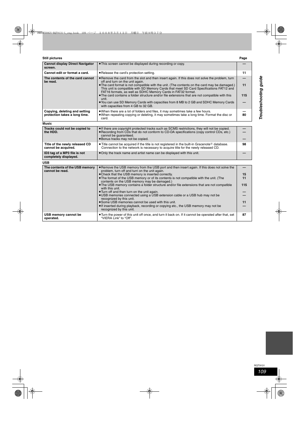 Panasonic DMR-BW500 User Manual | Page 109 / 120