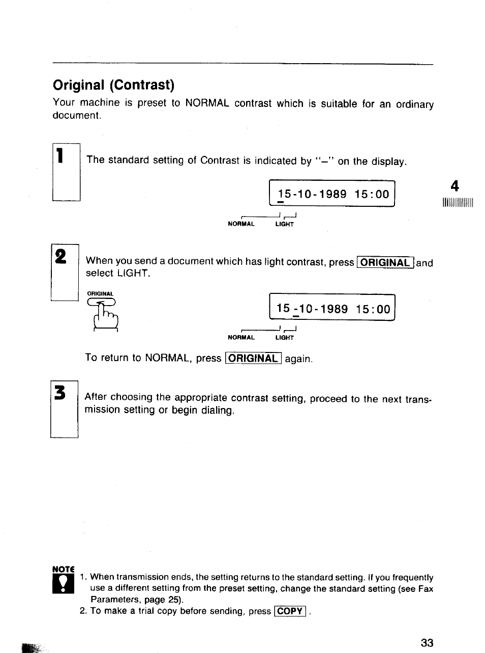 Original (contrast) | Panasonic Panafax UF-120 User Manual | Page 33 / 68