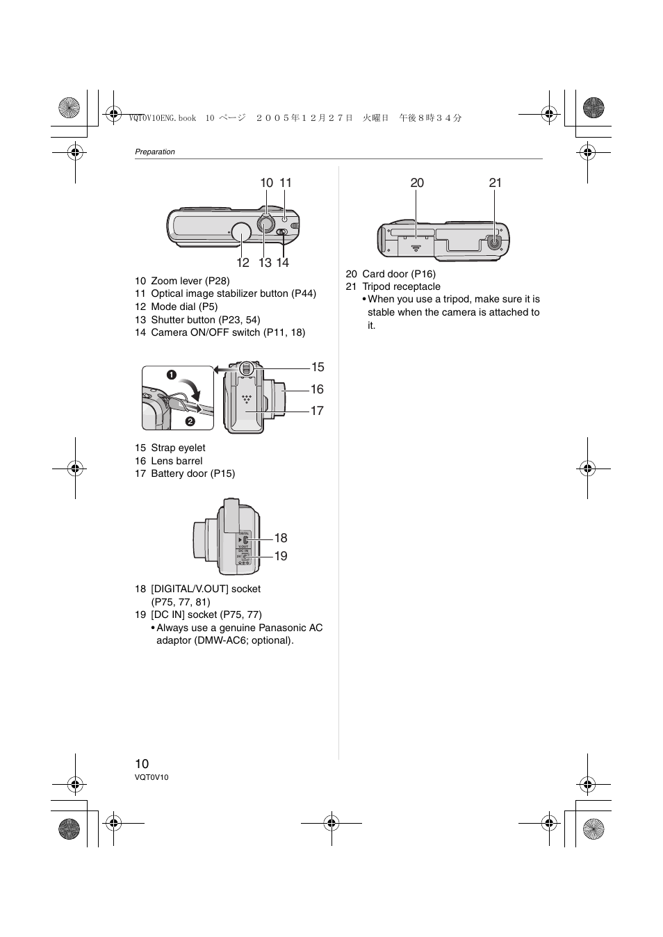 Panasonic DMC-LS2 User Manual | Page 10 / 104