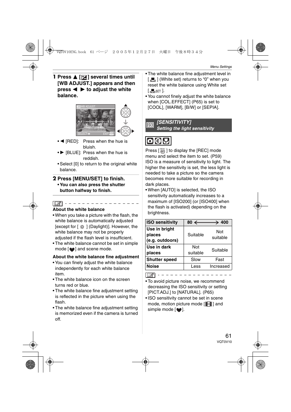 Sensitivity | Panasonic DMC-LS2 User Manual | Page 61 / 104