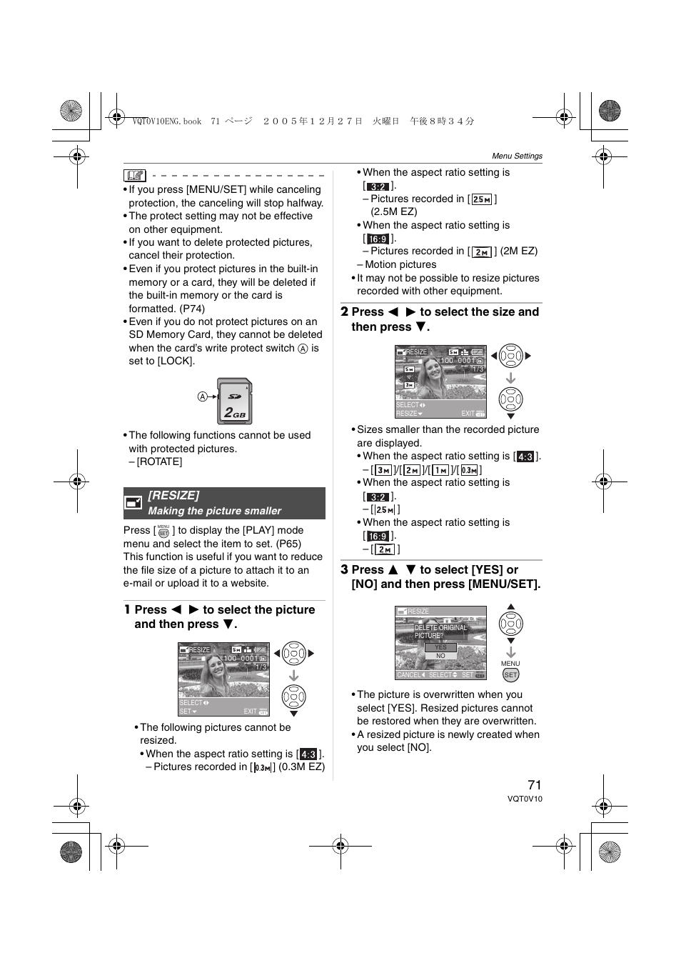 Resize | Panasonic DMC-LS2 User Manual | Page 71 / 104