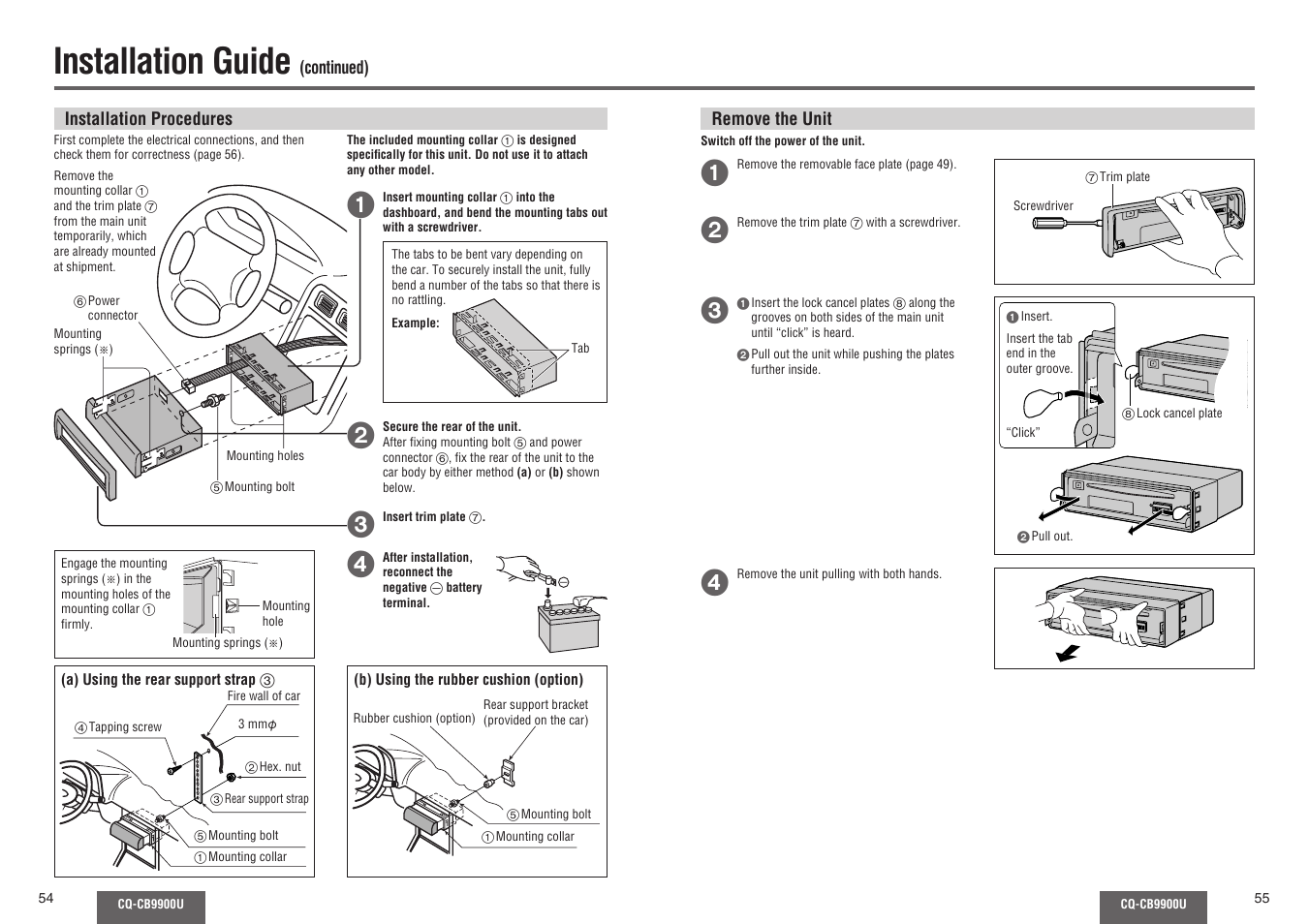 Installation guide | Panasonic CQ-CB9900U User Manual | Page 28 / 32
