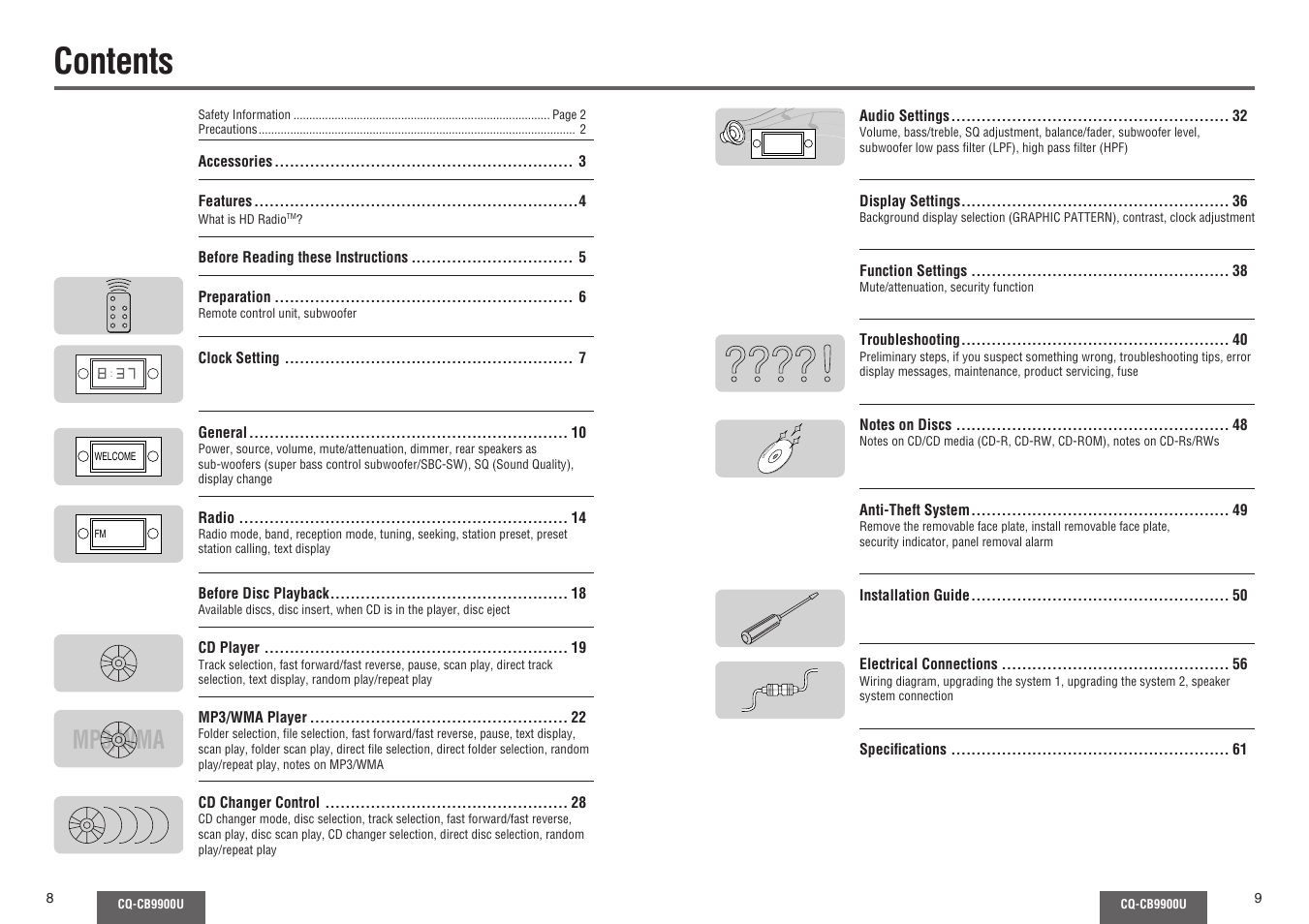 Panasonic CQ-CB9900U User Manual | Page 5 / 32