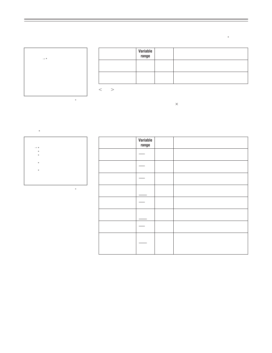 Setting menu screens, Menu select 1/3 screen, Lens adj screen | Panasonic AJ-D400 User Manual | Page 112 / 128