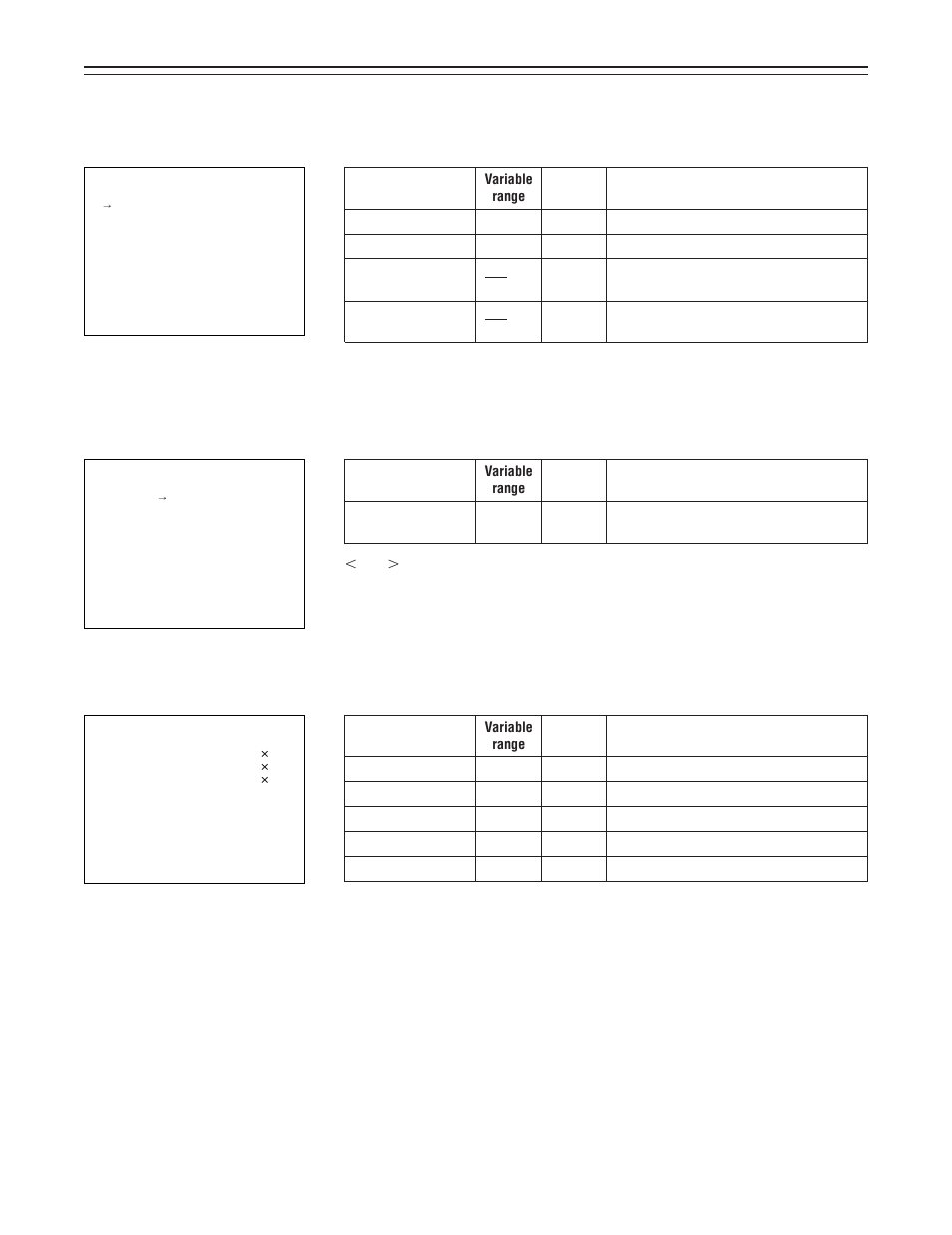 Setting menu screens, Auto shading screen, Data reset screen | Diagnostic screen | Panasonic AJ-D400 User Manual | Page 115 / 128