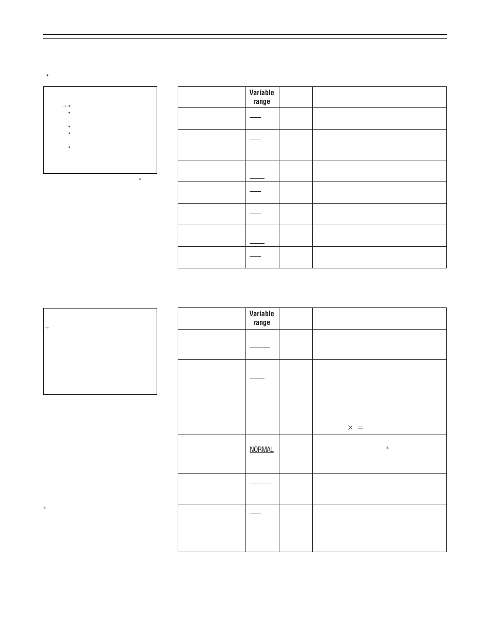 Setting menu screens, Function 1/5 screen, Function 2/5 screen | Panasonic AJ-D400 User Manual | Page 99 / 128
