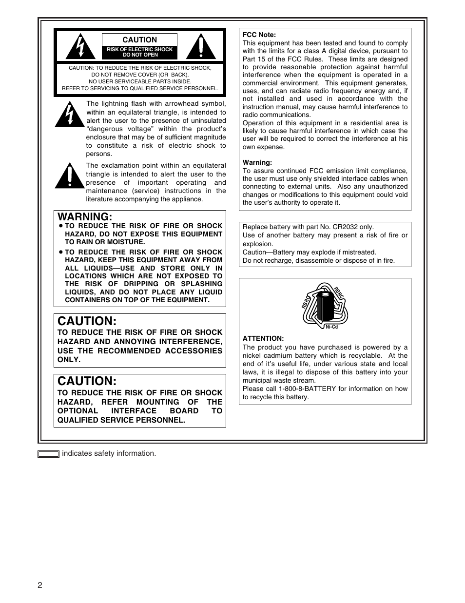 Caution, Warning | Panasonic AJ-HDX400P User Manual | Page 2 / 102